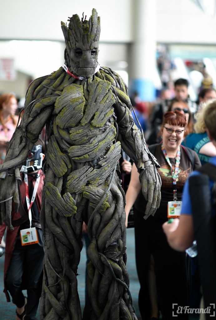 A cosplayer dressed as the character Groat from the movie Guardians of the Galaxy, attends the second day of Comic Con International 2015 in San Diego, California, July 10, 2015.  AFP PHOTO / ROBYN BECK