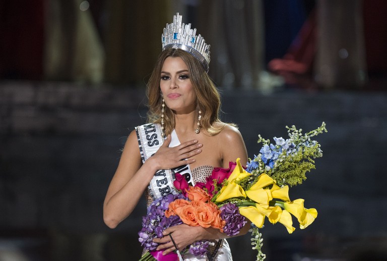 Miss Colombia Ariadna Gutierrez is mistakenly crowned Miss Universe 2015 during the 2015 MISS UNIVERSE show at Planet Hollywood Resort & Casino, in Las Vegas, California, on December 20, 2015. Miss Philippines Pia Alonzo Wurtzbach was named Miss Universe, but in a drama-filled turn worthy of a telenovela. The pageant's host comedian Steve Harvey, also a talk show host, misread the card which he said had Miss Colombia Ariadna Gutierrez as the winner. AFP PHOTO / VALERIE MACON / AFP / VALERIE MACON