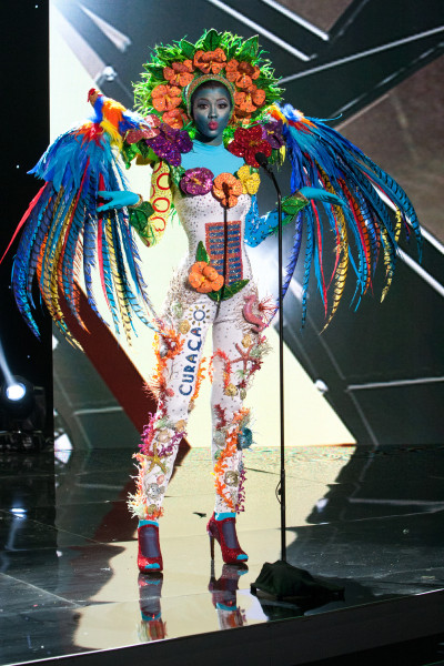 Kanisha Sluis, Miss Curacao 2015 debuts her National Costume on stage at Planet Hollywood Resort & Casino Wednesday, December 16, 2015. The 2015 Miss Universe contestants are touring, filming, rehearsing and preparing to compete for the DIC Crown in Las Vegas. Tune in to the FOX telecast at 7:00 PM ET live/PT tape-delayed on Sunday, Dec. 20, from Planet Hollywood Resort & Casino in Las Vegas to see who will become Miss Universe 2015. HO/The Miss Universe Organization