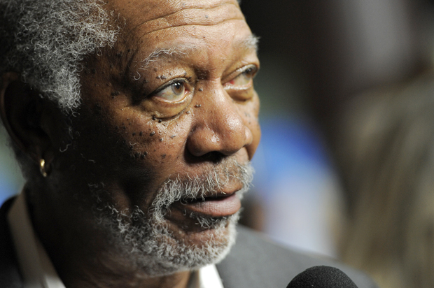 Morgan Freeman, star of "The Magic of Belle Isle," is interviewed at the premiere for the film at the Director's Guild of America on Wednesday, June 20, 2012 in Los Angeles. (Photo by Chris Pizzello/Invision/AP)