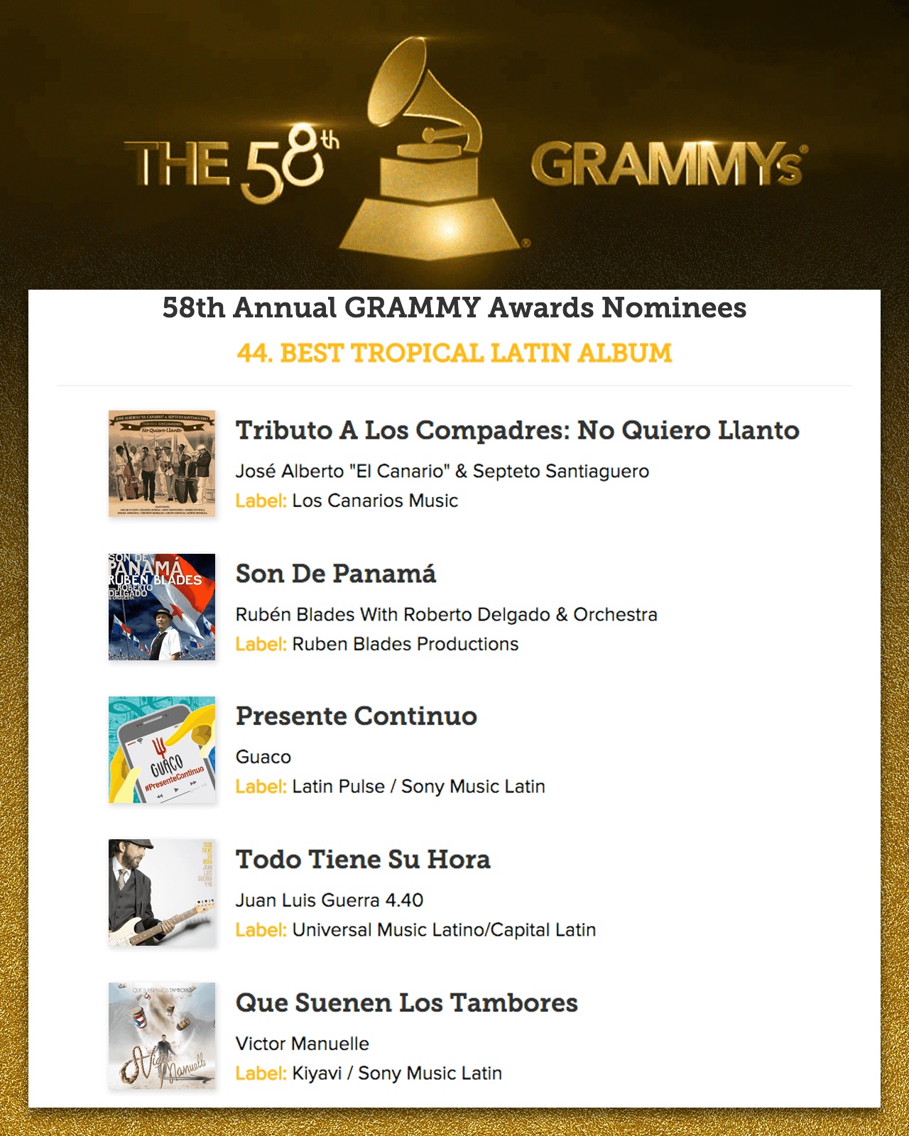 GRAMMY nominación Grammy