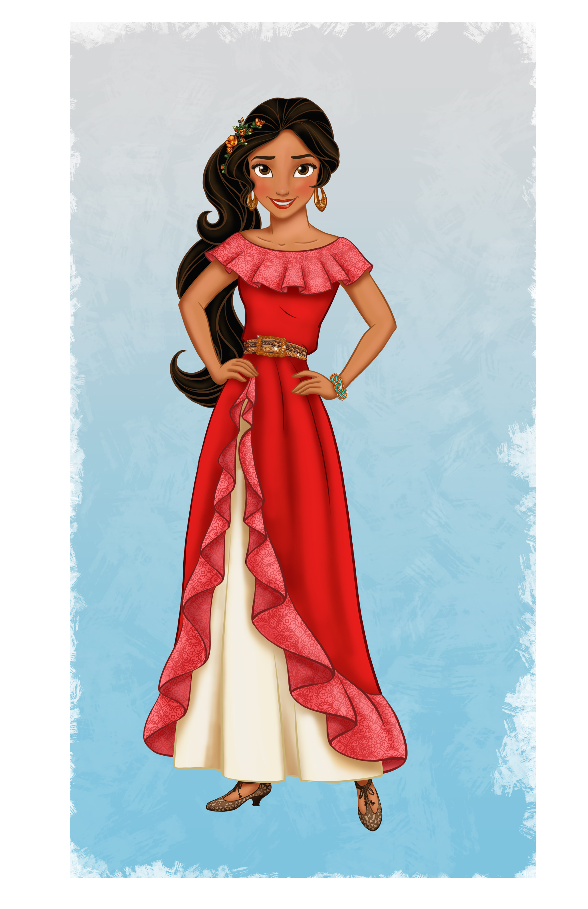 ELENA OF AVALOR - Princess Elena of Avalor, a confident and compassionate teenager in an enchanted fairytale kingdom inspired by diverse Latin cultures and folklore, will be introduced in a special episode of Disney Junior's hit series "Sofia the First" beginning production now for a 2016 premiere. That exciting story arc will usher in the 2016 launch of the animated series "Elena of Avalor," a production of Disney Television Animation. (Disney Junior) PRINCESS ELENA OF AVALOR
