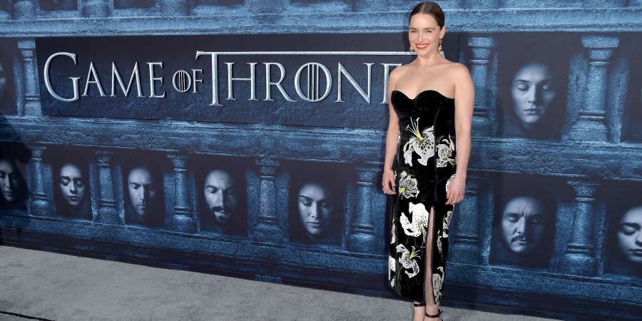 HOLLYWOOD, CALIFORNIA - APRIL 10: Actress Emilia Clarke attends the premiere of HBO's "Game Of Thrones" Season 6 at TCL Chinese Theatre on April 10, 2016 in Hollywood, California. Alberto E. Rodriguez/Getty Images/AFP == FOR NEWSPAPERS, INTERNET, TELCOS & TELEVISION USE ONLY == US-PREMIERE-OF-HBO'S-"GAME-OF-THRONES"-SEASON-6---ARRIVALS