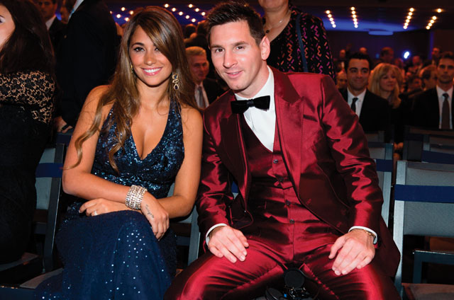 Lionel Messi and girlfriend Antonella during the FIFA Ballon d'Or 2013 gala held at the Kongresshaus in Zurich, Switzerland, Monday, Jan. 13, 2014./BABIRAD_1700.01/Credit:A.Pauli/BabiradPicture/SIPA/1401141714