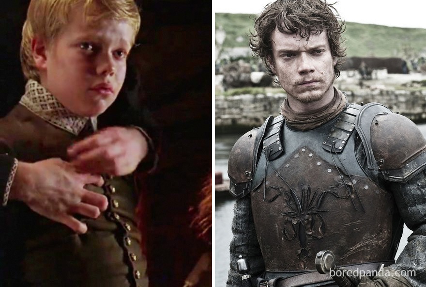 14. Alfie Allen como hijo de Arundel (en Elizabeth, 1988) y como Theon Greyjoy
