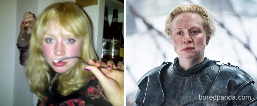 4. Gwendoline Christie de joven y como Brienne de Tarth