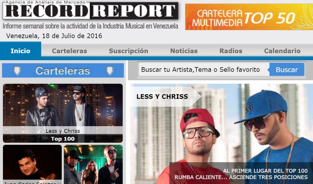LESS Y CHRIS NÚMERO 1 RECORD REPORT RUMBA CALIENTE