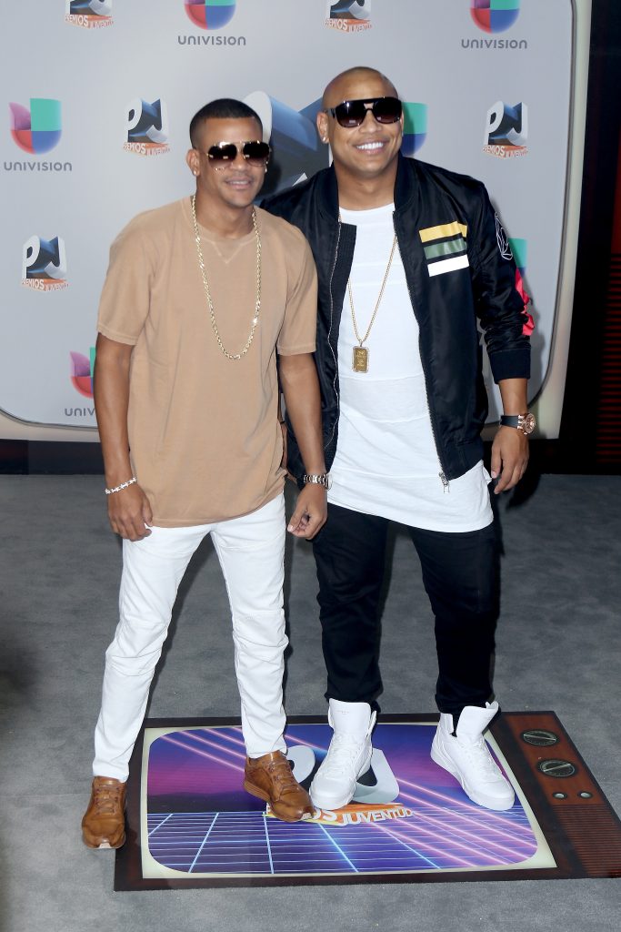 MIAMI, FL - JULY 14: Singers Randy Malcom and Alexander Delgado of Gente de Zona attend the Univision's 13th Edition Of Premios Juventud Youth Awards at Bank United Center on July 14, 2016 in Miami, Florida.   John Parra/Getty Images for Univision/AFP