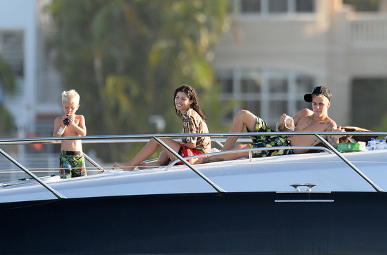 Exclusive... 52113488 Singer Justin Bieber is seen with Puerto Rican model Alexandra Rodriguez as he spends the day on his yacht in Miami, Florida on July 5, 2016. The model must have forgotten her bathing suit as she was wearing Justin's red Nike shorts and an oversized shirt. As usual, Justin had a hard time keeping his own swimming trunks on, often showing off his Calvin Klein underwear. Also along for the day out was Justin's energetic little brother, Jaxon Bieber. FameFlynet, Inc - Beverly Hills, CA, USA - +1 (310) 505-9876 RESTRICTIONS APPLY: NO UNITED KINGDOM,NO AUSTRALIA