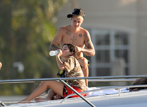 Exclusive... 52113481 Singer Justin Bieber is seen with Puerto Rican model Alexandra Rodriguez as he spends the day on his yacht in Miami, Florida on July 5, 2016. The model must have forgotten her bathing suit as she was wearing Justin's red Nike shorts and an oversized shirt. As usual, Justin had a hard time keeping his own swimming trunks on, often showing off his Calvin Klein underwear. Also along for the day out was Justin's energetic little brother, Jaxon Bieber. FameFlynet, Inc - Beverly Hills, CA, USA - +1 (310) 505-9876 RESTRICTIONS APPLY: NO UNITED KINGDOM,NO AUSTRALIA