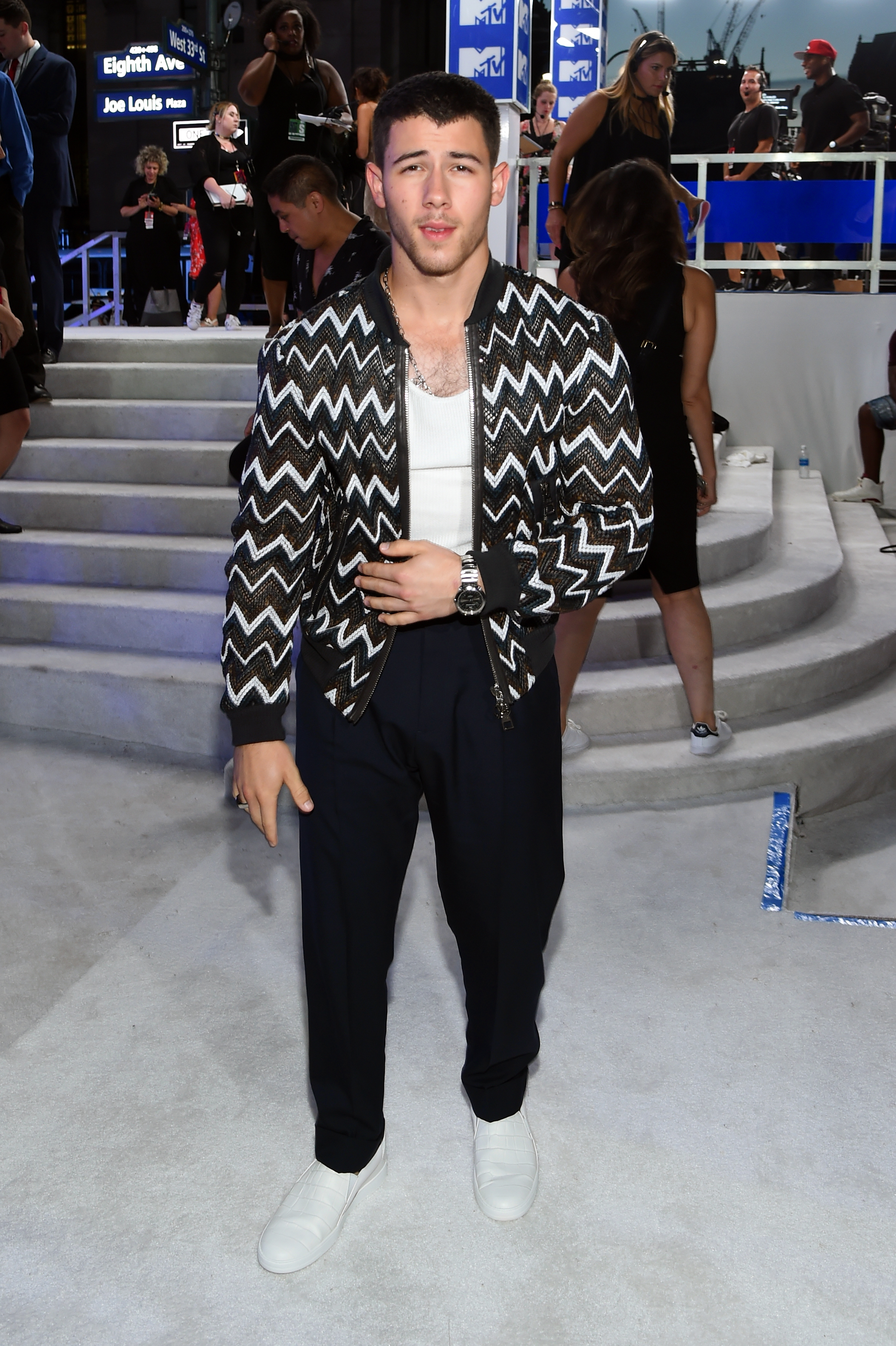 NEW YORK, NY - AUGUST 28: Nick Jonas attends the 2016 MTV Video Music Awards at Madison Square Garden on August 28, 2016 in New York City. Larry Busacca/Getty Images for MTV/AFP