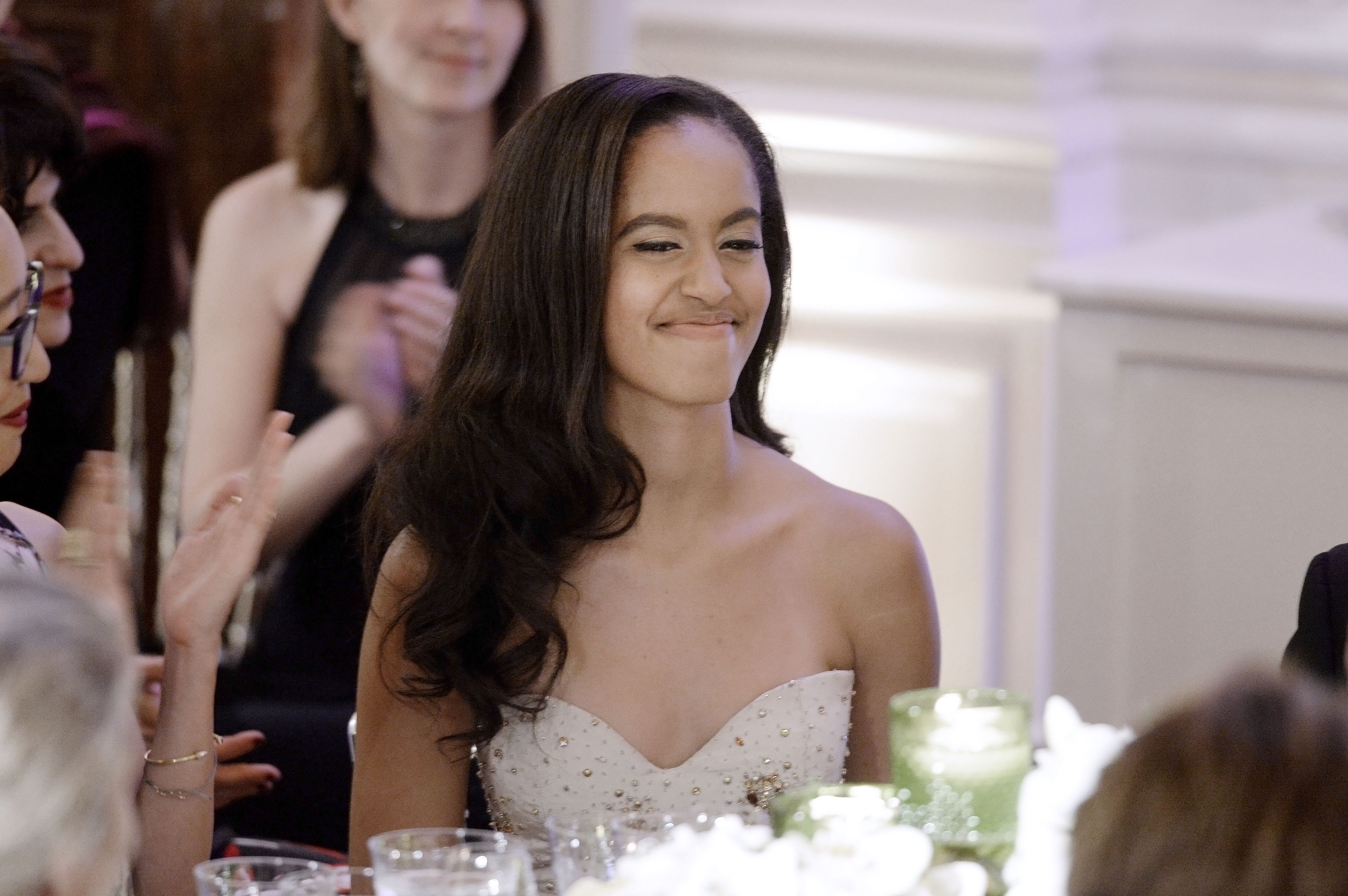 WASHINGTON, DC - MARCH 10: Malia Obama attends a State Dinner at the White House March 10, 2016 in Washington, D.C. Hosted by President and First Lady Obama, the dinner is in honor of Prime Minister Justin Trudeau and First Lady Sophie Gregoire Trudeau of Canada. (Photo by Olivier Douliery-Pool/Getty Images)
