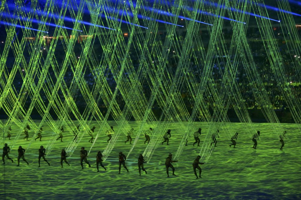 2016 Rio Olympics - Opening ceremony - Maracana - Rio de Janeiro, Brazil - 05/08/2016. Performers take part in the opening ceremony. REUTERS/Ruben Sprich FOR EDITORIAL USE ONLY. NOT FOR SALE FOR MARKETING OR ADVERTISING CAMPAIGNS.