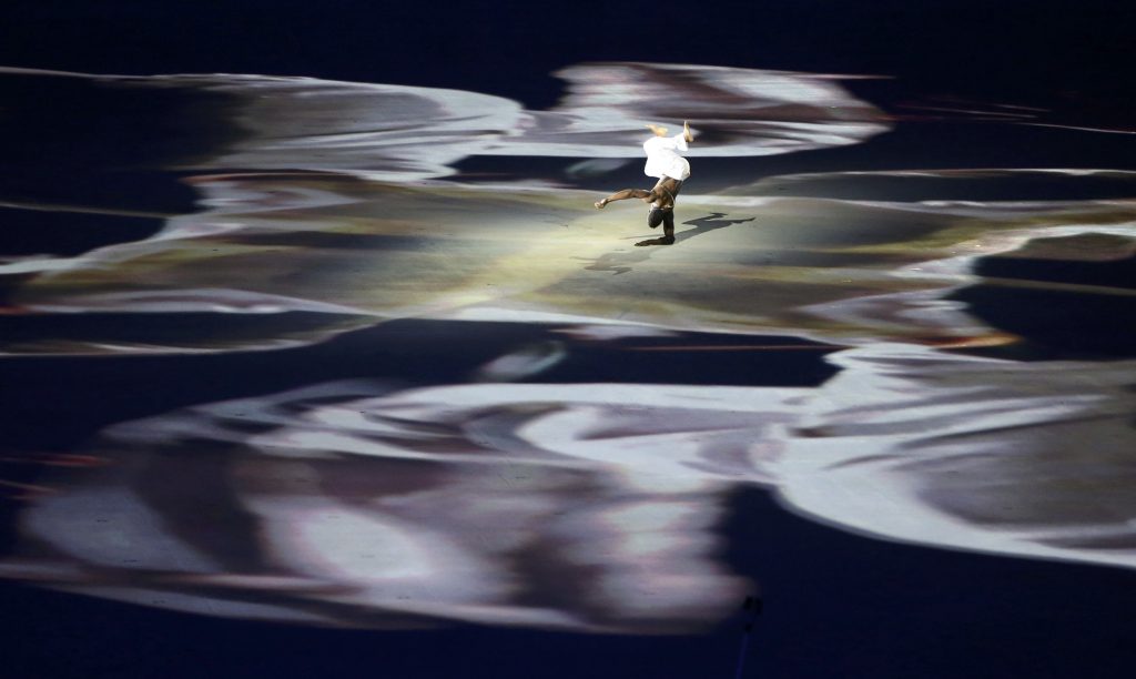 2016 Rio Olympics - Opening ceremony - Maracana - Rio de Janeiro, Brazil - 05/08/2016. A performer takes part in the opening ceremony. REUTERS/Issei Kato FOR EDITORIAL USE ONLY. NOT FOR SALE FOR MARKETING OR ADVERTISING CAMPAIGNS.