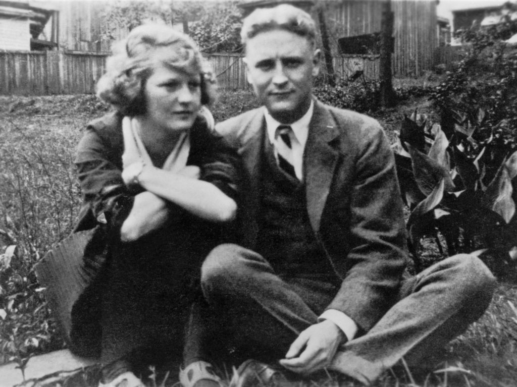Zelda Sayre and F. Scott Fitzgerald pose for a photo at the Sayre home in Montgomery, Ala., in 1919, the year before they married.