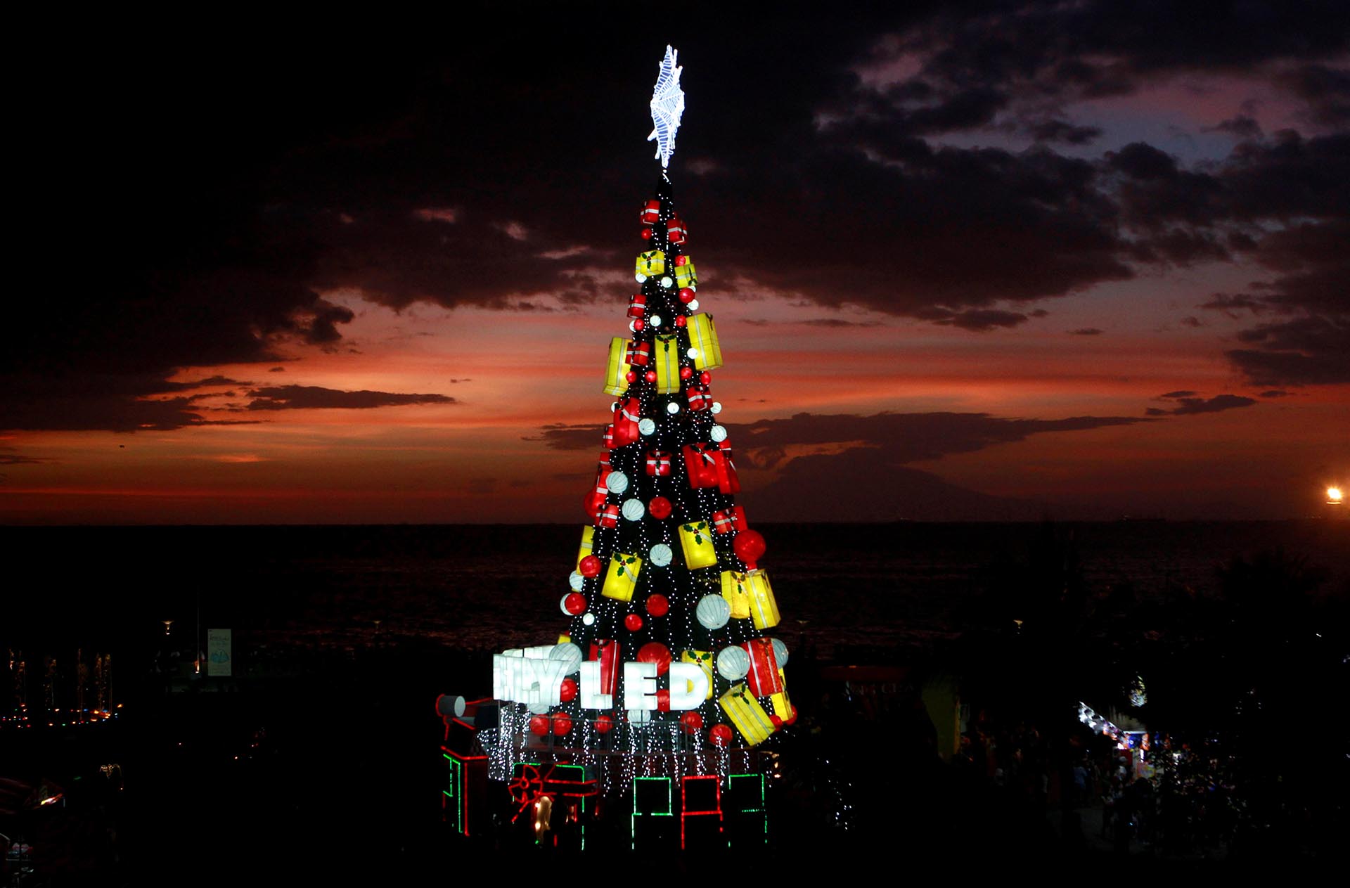 An illuminated Christmas tree is seen at a park in Pasay city, Metro Manila, Philippines December 24, 2016. REUTERS/ Czar Dancel