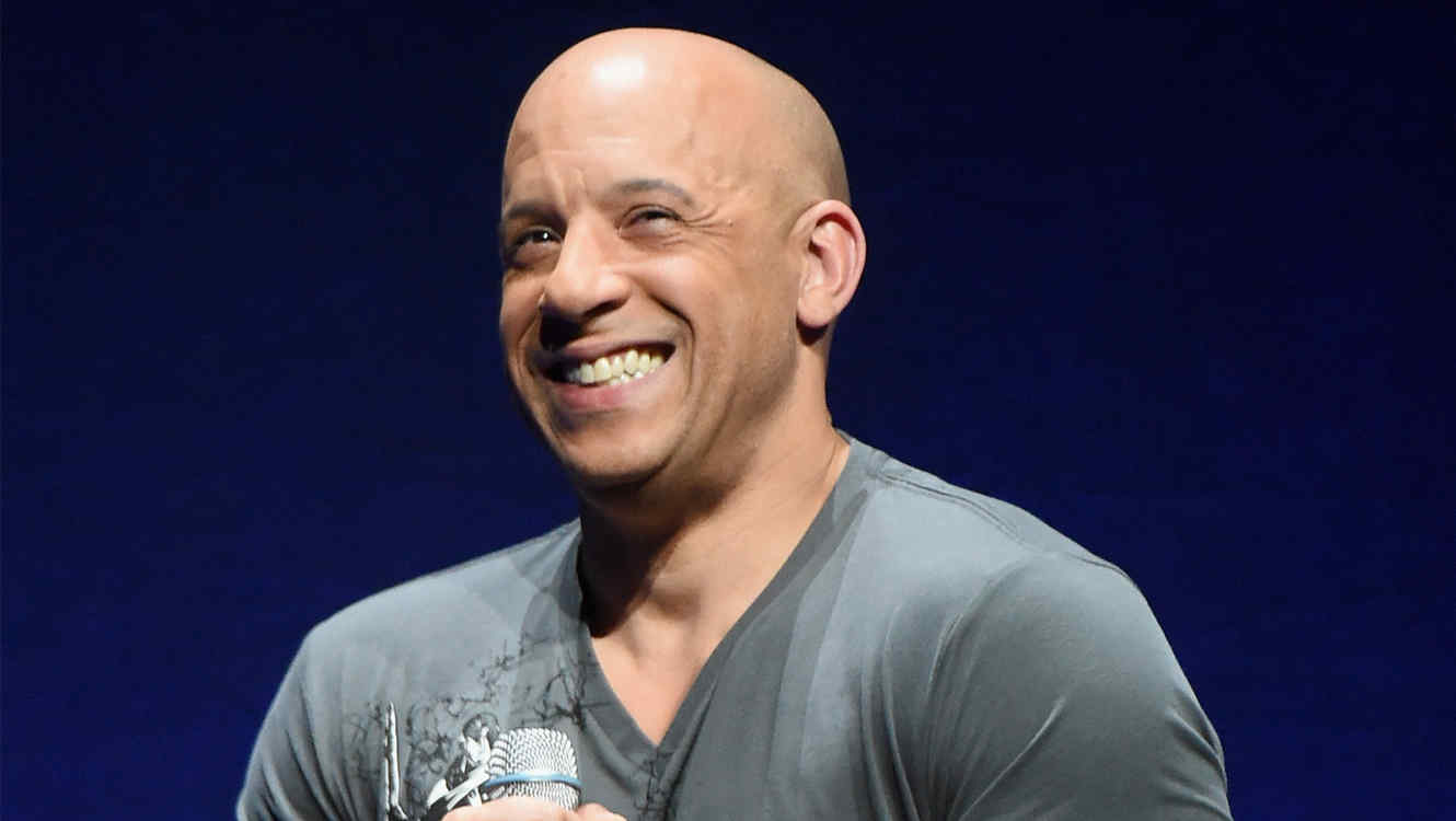 LAS VEGAS, NV - APRIL 23: Actor Vin Diesel speaks onstage at Universal Pictures Invites You to an Exclusive Product Presentation Highlighting its Summer of 2015 and Beyondat The Colosseum at Caesars Palace during CinemaCon, the official convention of the National Association of Theatre Owners, on April 23, 2015 in Las Vegas, Nevada. (Photo by Michael Buckner/Getty Images for CinemaCon)