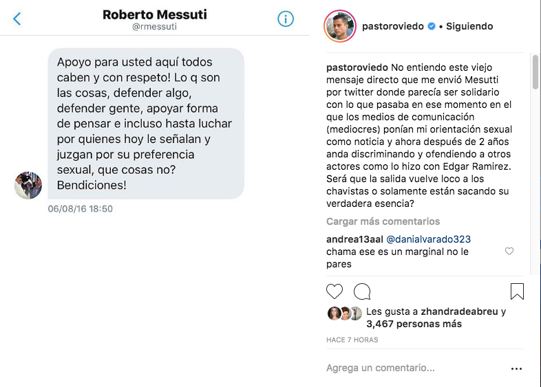Pastor Oviedo criticó a Roberto Messuti 